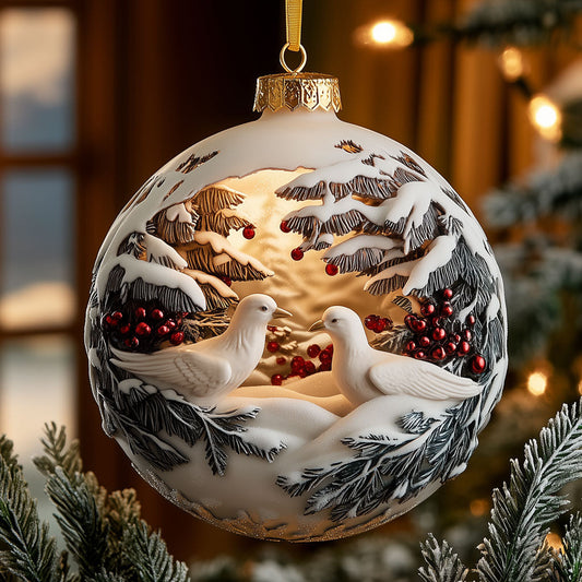 Vibrant Turtle Dove XK1710006CL Christmas Ornament