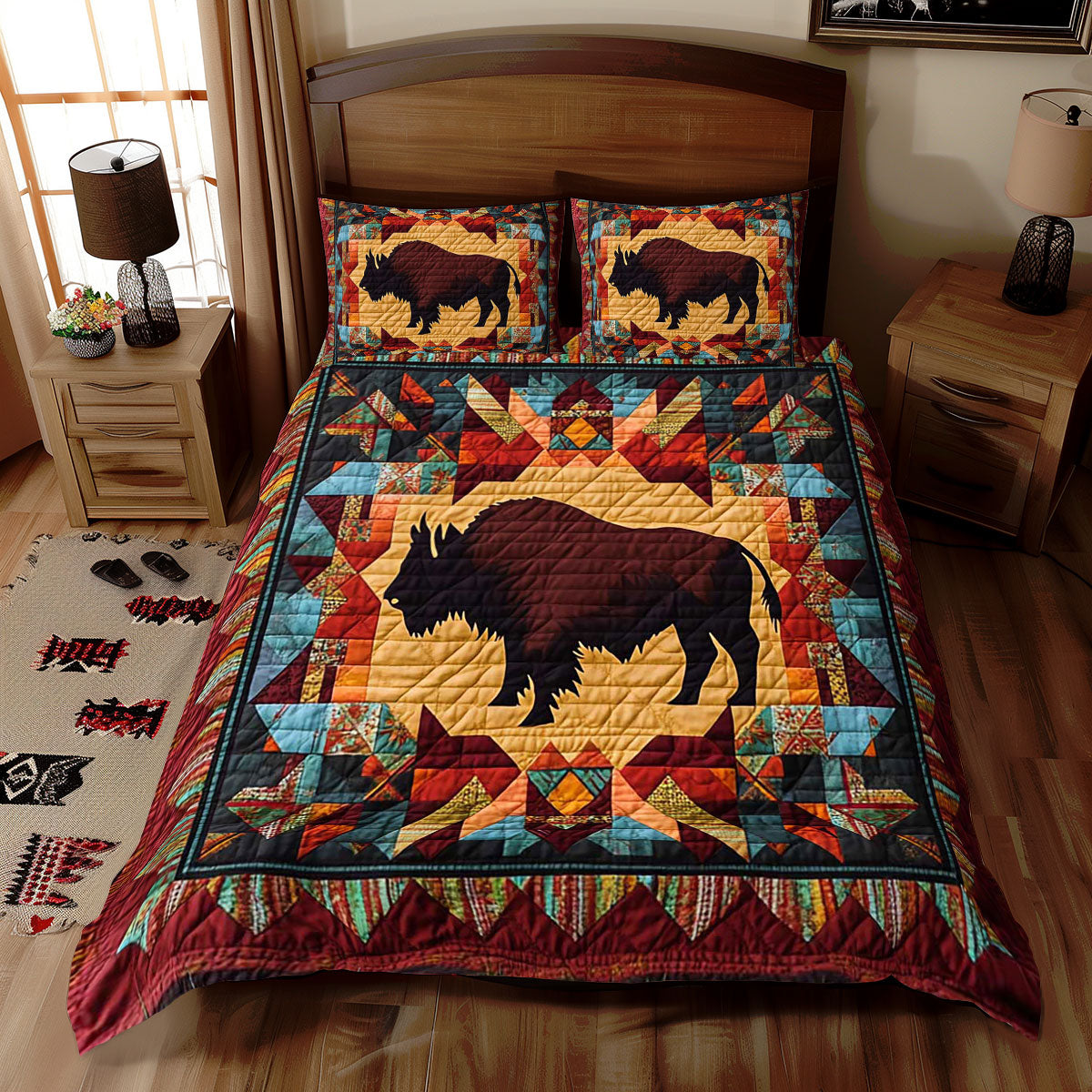 Native American Bison WJ0310029CL Duvet Cover Set