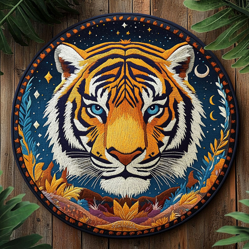 Starlit Stripes CP1704097CL Quilted Round Mat