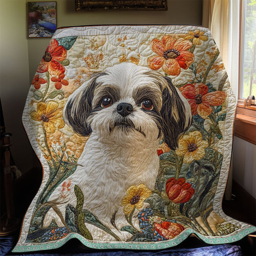 Shih Tzu Flower WX0312024CL Quilt