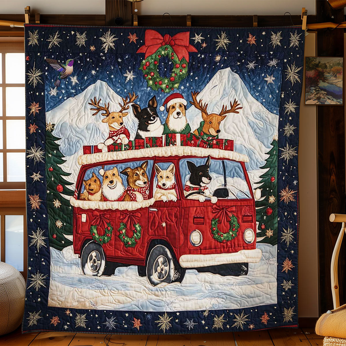 Merry Dogmas Road Trip WN2510052CL Quilt