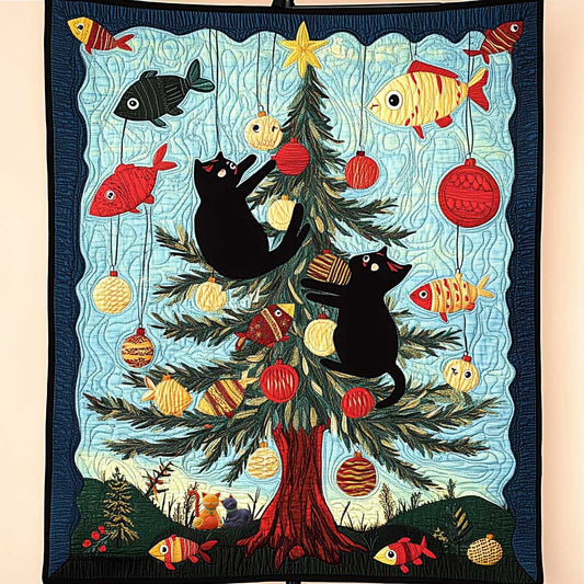 Christmas Cat Mischief WN0410023CL Quilt