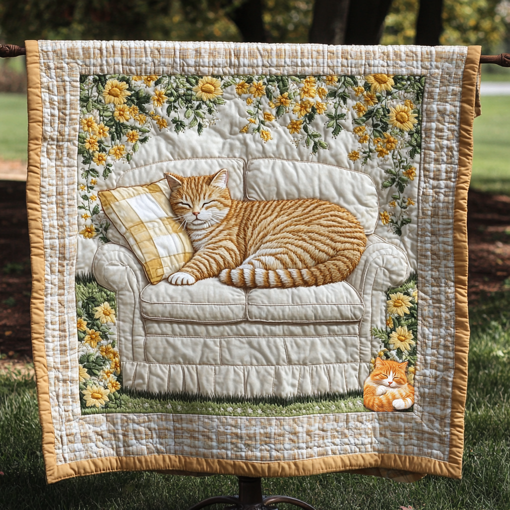 Peaceful Garden Cat WG0403011CL Quilt