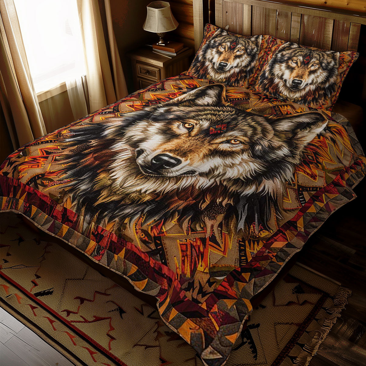 Wolf Native American WJ1909034CL Duvet Cover Set