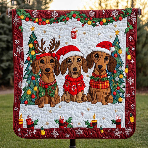 Dachshund Christmas Trio WN3009035CL Quilt