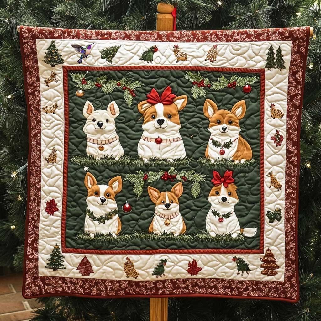 Corgi Christmas Lights WN0710063CL Quilt