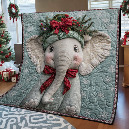 Cute Christmas Elephant WY0411014CL Quilt