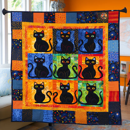 Colorful Black Cat WJ1510010CL Quilt