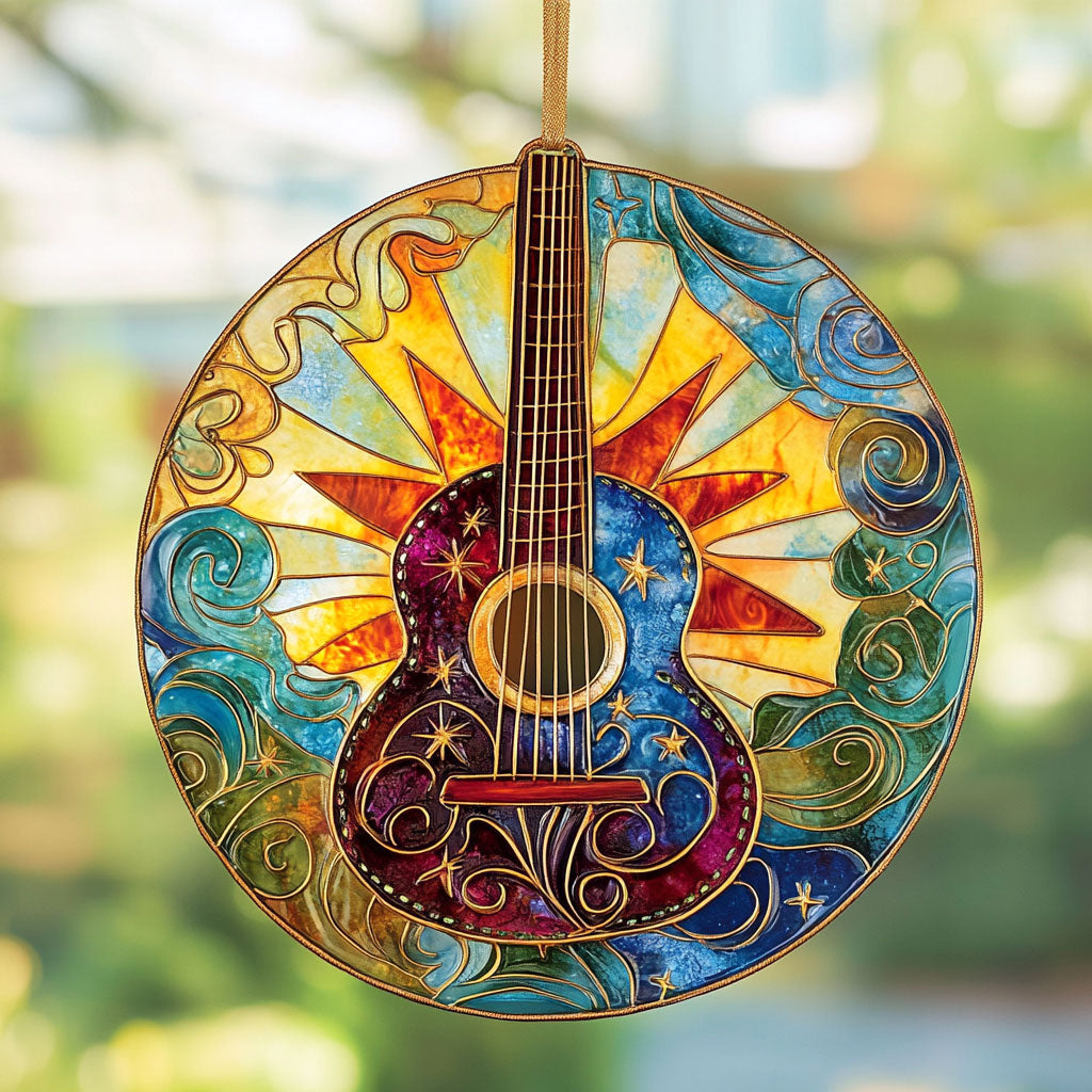 Sun And Guitar WY2202221CL Suncatcher