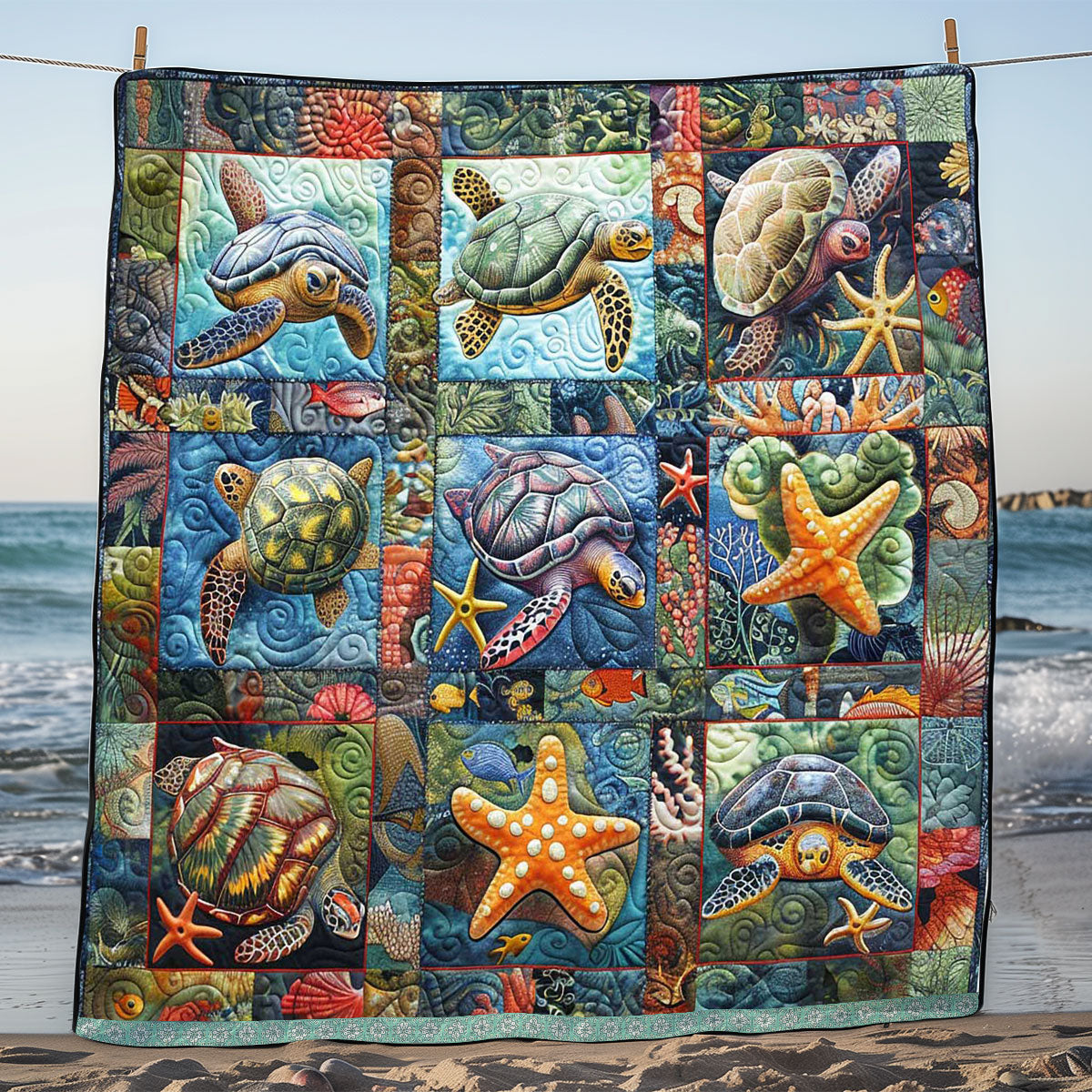 Starfish Turtle Collection WP0409044CL Quilt