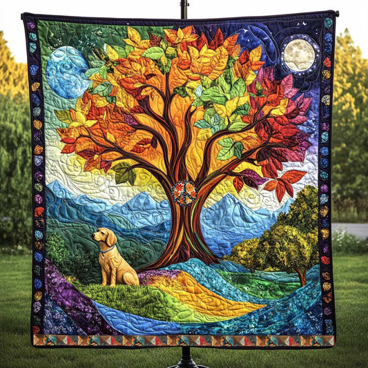 Golden Retriever Tree Of Life WN0210029CL Quilt