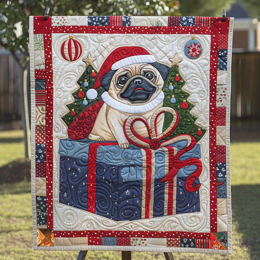 Pug Sending Christmas Gifts WP2110015CL Quilt