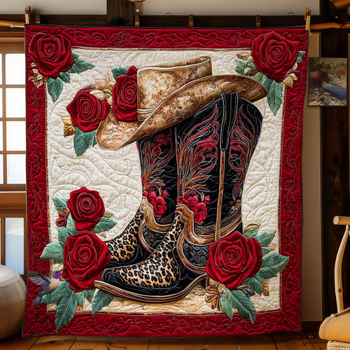 Cowboy Boots Rose WY0712017CL Quilt