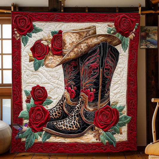 Cowboy Boots Rose WY0712017CL Quilt