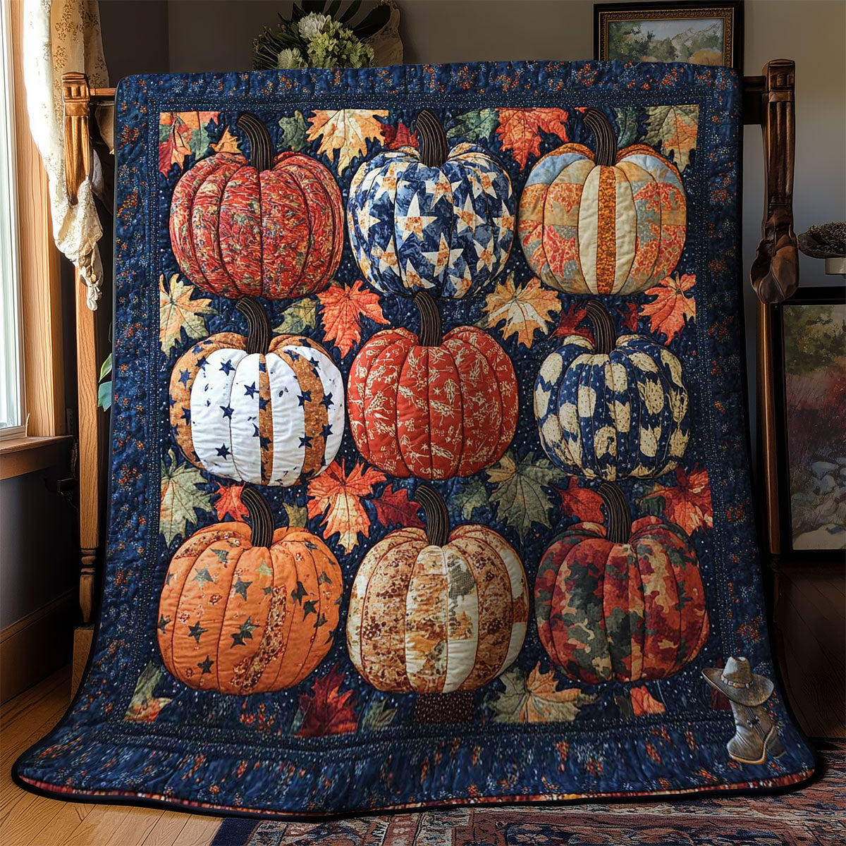 Autumn Pumpkins WN1511071CL Quilt