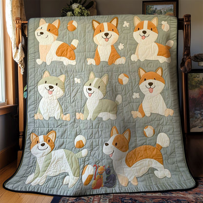 Playful Corgi WN2910051CL Quilt