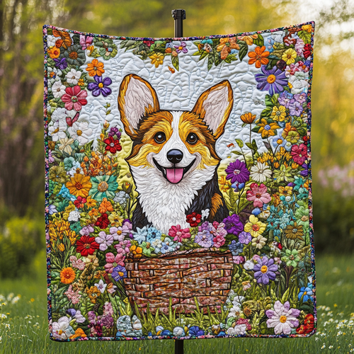 Corgi Flower Bliss WN2309029CL Quilt