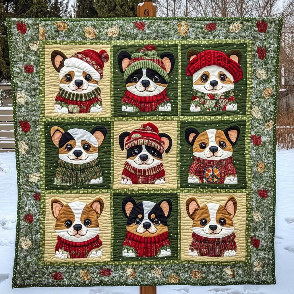 Dog Corgi Festive Sweater WN0710026CL Quilt