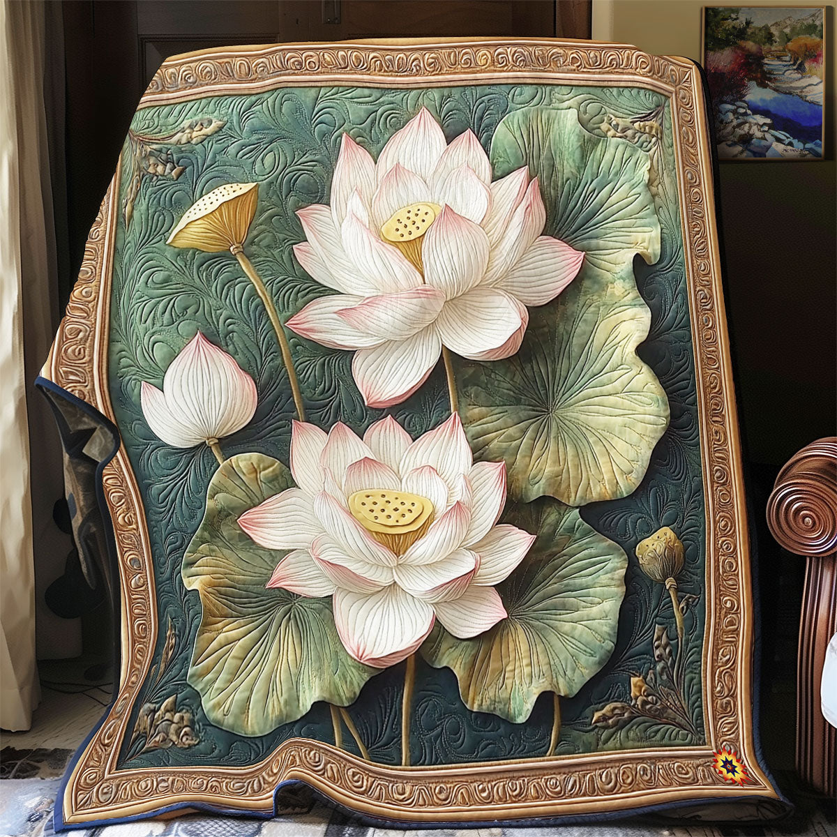 Lotus Pond WY0811023CL Quilt