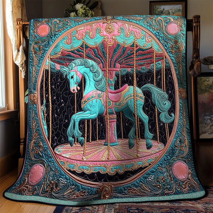 Turquoise Horse Carousel WX0412049CL Quilt