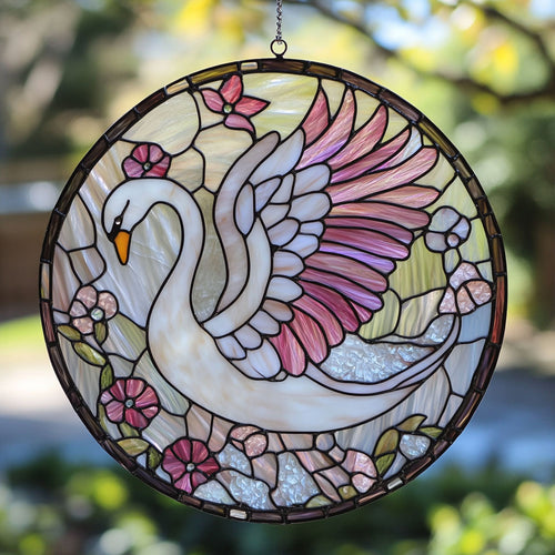 Swan In Flower WY2202223CL Suncatcher
