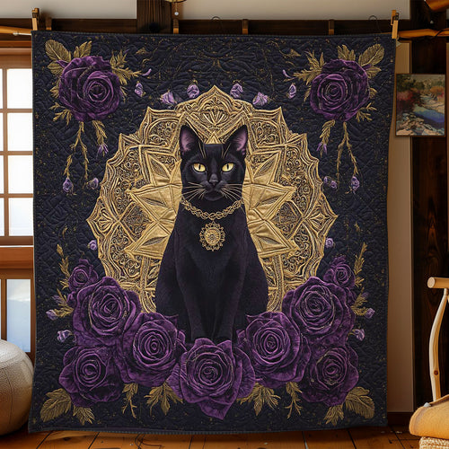 Enchanted Cat And Roses WN2512036CL Quilt