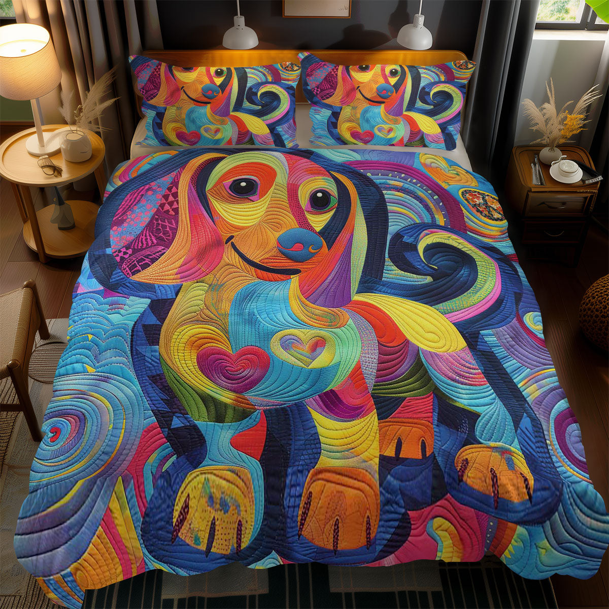 Dachshund Color Play WN2110084CL Duvet Cover Set