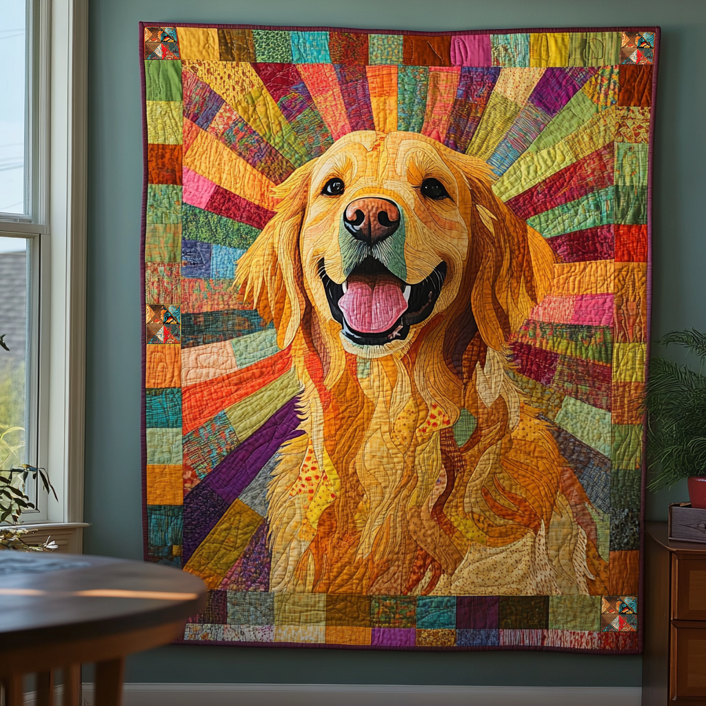 Rainbow Golden Retriever XR0310006CL Quilt