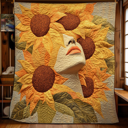 Sunflower Women Portrait WY0202065CL Quilt