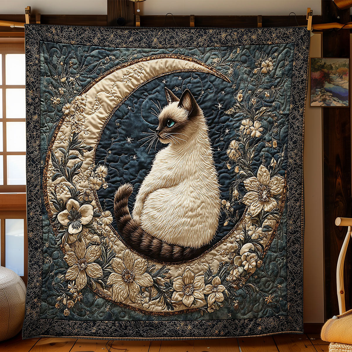 Siamese Cat Moon CW2504053CL Quilt