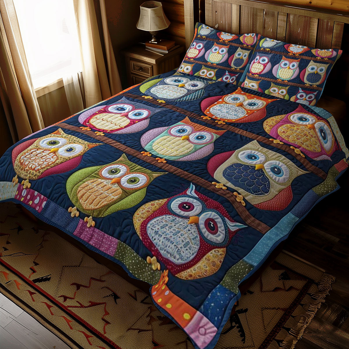 Colorful Owl WJ0710029CL Duvet Cover Set