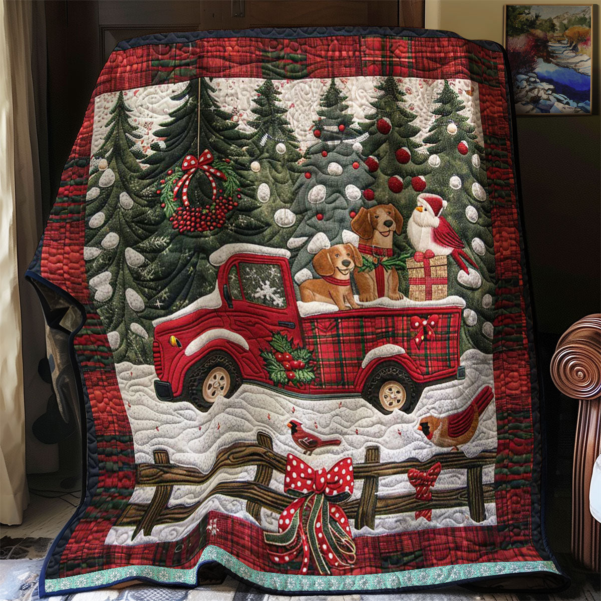 Dachshund Delivery On The Red Truck WN1109013CL Quilt