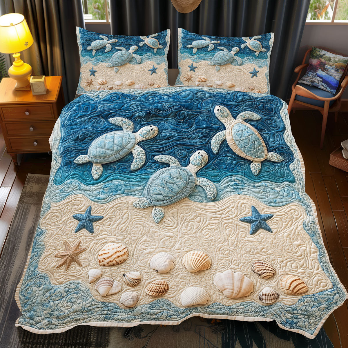 Coastal Turtle WX2712067CL Duvet Cover Set