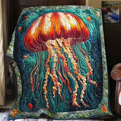Red Jellyfish Portrait WY1401038CL Quilt