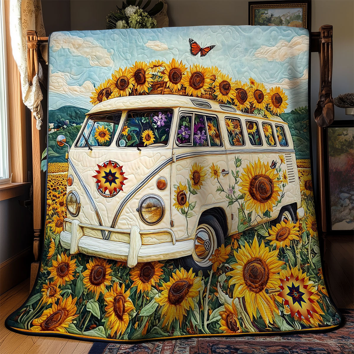 Van Sunflower WY2211023CL Quilt