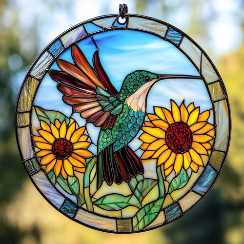 Hummingbird Harmony WN1311052CL Stained Glass Suncatcher