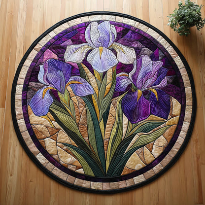 Purple Iris Grace CW0108020CL Quilted Round Mat