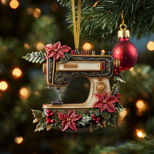 Cozy Cabin Sewing Machine WN2010013CL Christmas Ornament