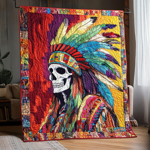 Native American Skull WU2210022CL Quilt