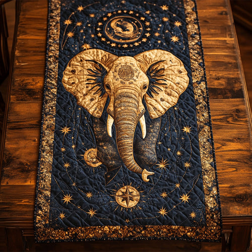 Elephant In Galaxy WY2802073CL Quilted Table Runner