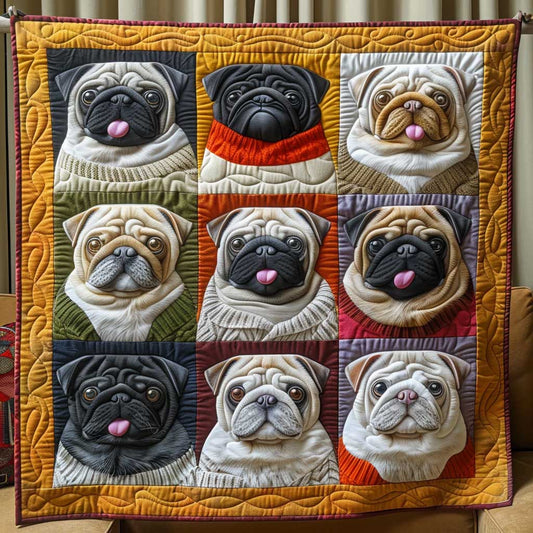 Puffy Pug Winter Fashion WP1009044CL Quilt