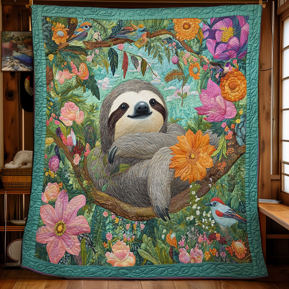 Tropical Forest Sloth WY1311012CL Quilt