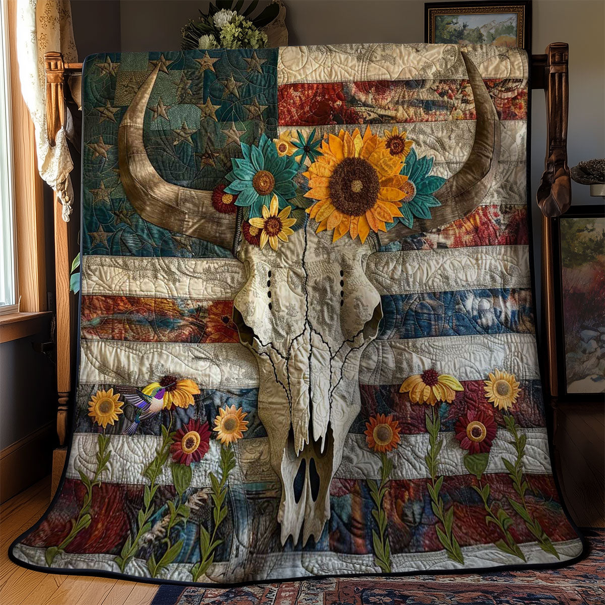 Vintage Bull Skull WN3010084CL Quilt