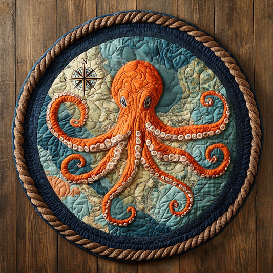 OctoVoyager Map CP0907035CL Quilted Round Mat