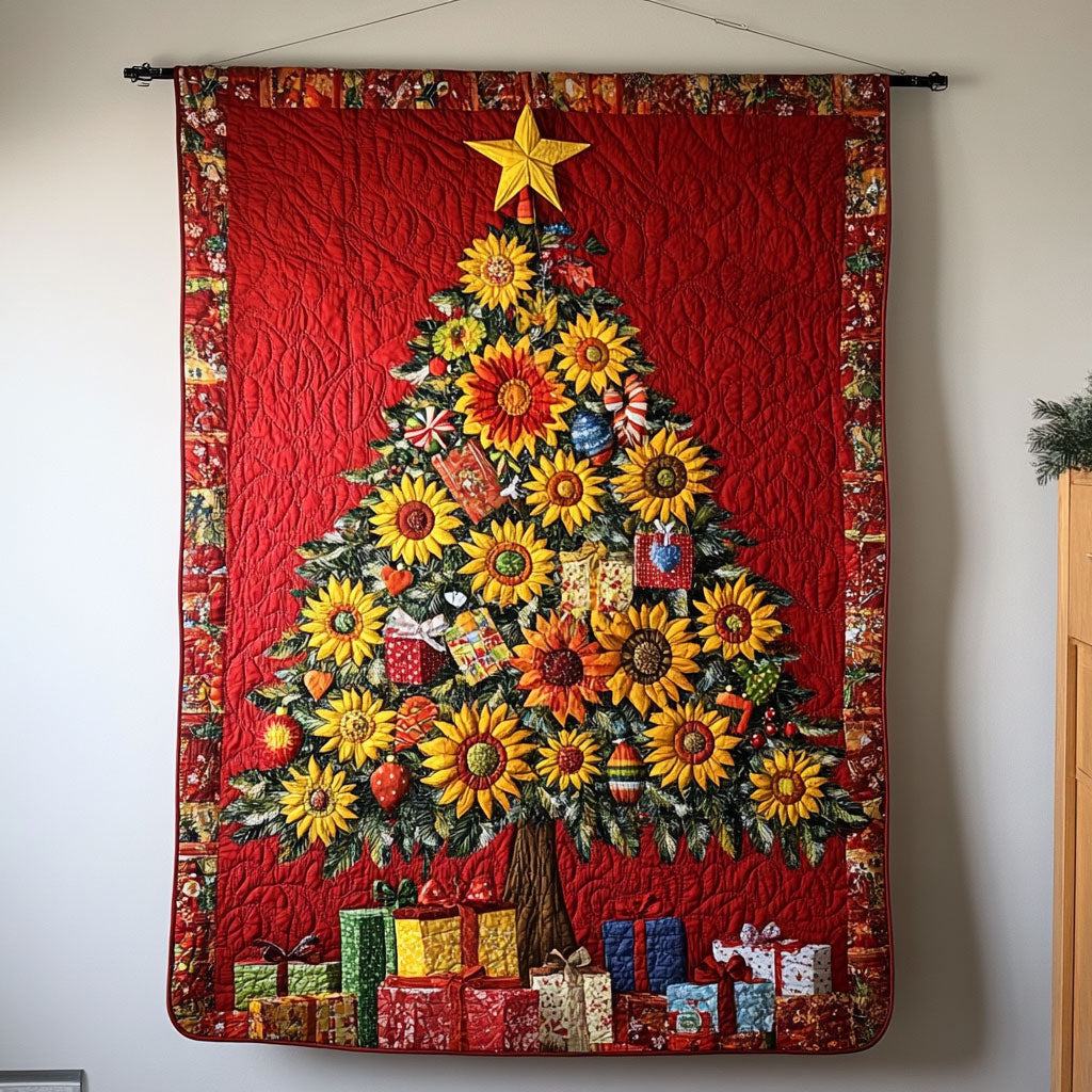 Sunflowers Christmas Tree WY1610014CL Quilt