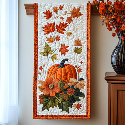 Floral Pumpkin XR2609013CL Quilted Table Runner