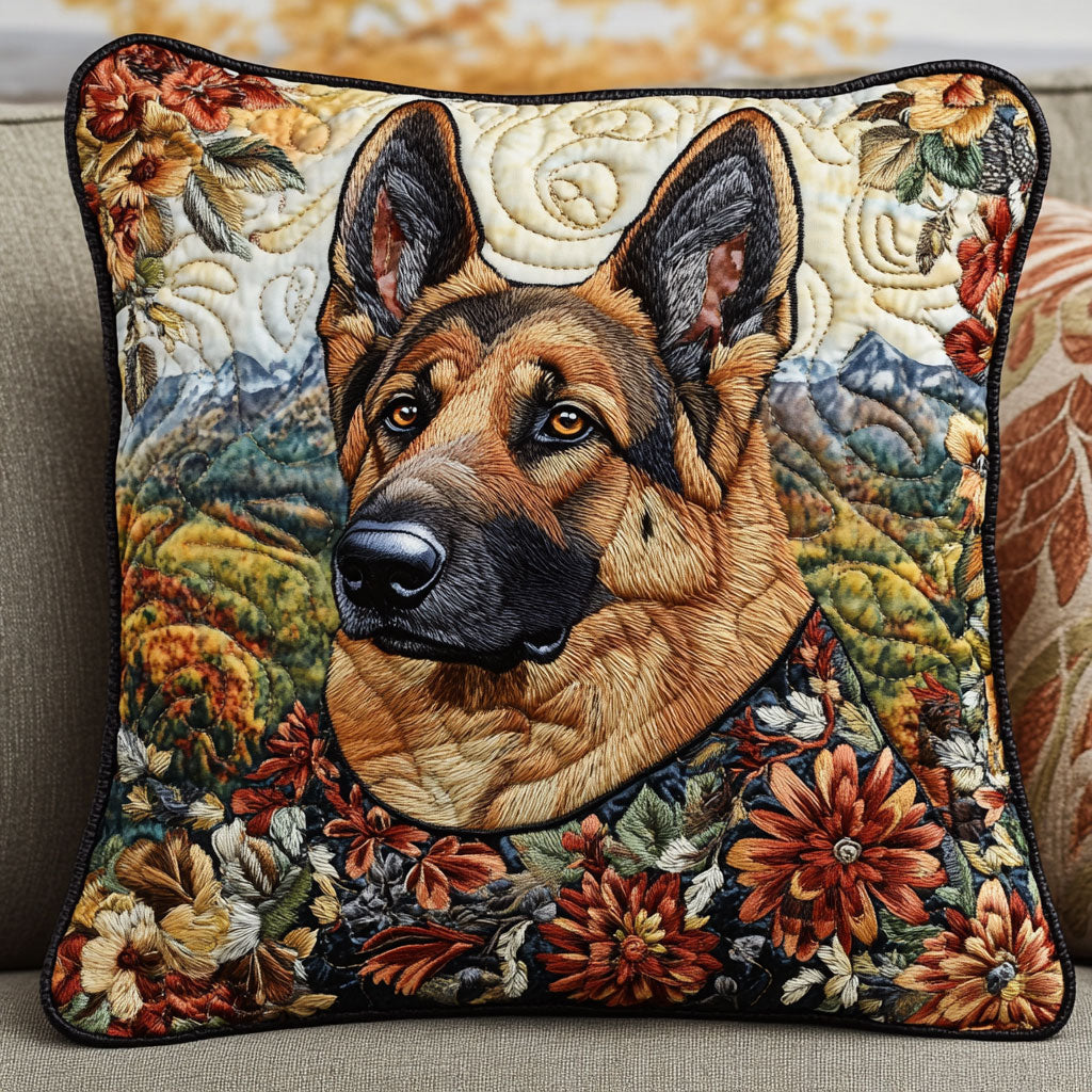 German Shepherd Wildflowers WT1403018CL Quilt Pillow Case
