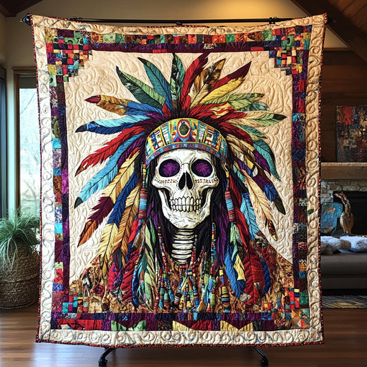 Native American Skull WU2210024CL Quilt