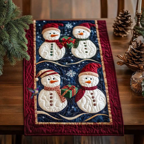 Holiday Cheer Snowman WN1111003CL Quilted Table Runner