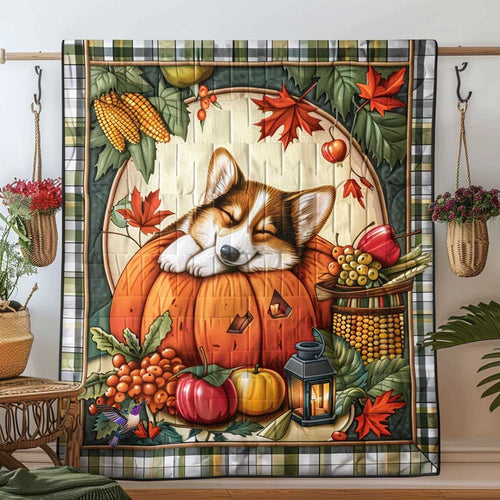 Corgi Autumn Slumber WN1410013CL Quilt